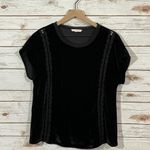 Current Air Velvet Short Sleeve Top - Black - Medium Photo 3