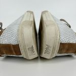 P448 Sally Low Top Sneakers Size 7 Reptile Print White Tan Metallic Photo 7