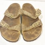 Birkenstock  Birkis Beaded Glitter Sequin Gold Sandals Womens Size 8 Photo 1