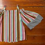Nenette Milano Designer Boho Stripe Square Neck Bell Sleeve Top Sz 40/Small Orange Photo 2