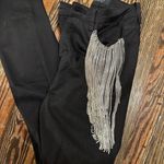 Akira  Size 5 black Rhinestone fringe jeans Photo 1