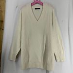 MNG V Neck Oversized Sweater Womens Large Cream Photo 0