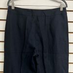 Eileen Fisher  100% Linen Navy Blue Wide Leg Pants Size Small EUC Linen Linen Photo 4
