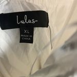 Lulus  Dress Womens XL White Gold Maxi Halter Tiered White Party Garden Wedding Photo 6