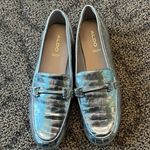 ALDO  Astawia Leather Bit Silver Metallic Loafers Photo 0