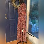 JUST TAYLOR Women’s Long Sleeve Maxi Fit Flare Paisley Boho Lined Size L NWT Orange Size L Photo 2
