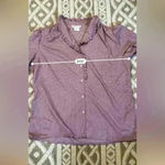 Vintage ALLYSON HOLLEY Top/Blouse Mauve BUTTON UP Silky RUFFLES XL Red Size L Photo 6