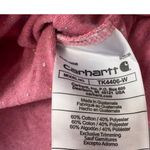 Carhartt Women’s Pink T‑Shirt Size M Relaxed Fit Hardworking People Photo 8