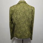 Rafael Womens Green Floral Brocade Blazer Jacket Size 12 Button Front Photo 4