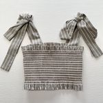 Petersyn New Striped Smocked Tie Strap Crop Tank Top Nola Sonoma Photo 3
