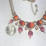 Monet Elegant Orange and Pink Boho Statement Necklace Photo 3