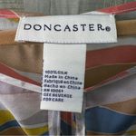 Doncaster 100% Silk 1W Multicolored Sleeveless Top Tie Neck Cinched Tie Waist Photo 6