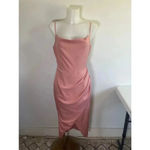 Showpo Dazzling Lights‎ Cowl Drape MIDI Dress Pink Peach Satin Size 6 US 0209 Photo 2