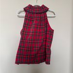 Sail To Sable  Red Plaid Button-Back Blouse Photo 1