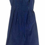 VIE by Victoria‎ Royal Strapless Beaded Denim Trim Dress Size 6 Blue Photo 0