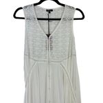 NWT Akasa Sz 6 Women's White Crochet Lace Vneck Hook Eye Front Cover Up Boho Photo 1