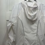 Athleta  Packable White Perforated Windbreaker Rain Hooded Jacket - Size Small Photo 8