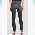 NWT MOTHER Women's Pixie Mid Rise Dazzler Ankle Up in Smoke Jeans size 33 Black Photo 1