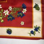 Red Floral Designer Italian Designer Handkerchief Purse Sash Or Strap Wrap Scarf Photo 3