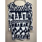 Peck & Peck  Women's XL Black White Graphic Print Tunic Top 3/4 Sleeve Photo 3
