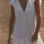 ZARA  Ruffle Collar Bow Mini Dress - White Photo 0