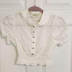 Japanese Kawaii Baby Blue Bow Tank White Crystal Button Lace Top Set Size XS Photo 5