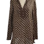 Michael Kors Michael Kohrs Brown Tunic Flare Sleeve Size M 39-49 Photo 0