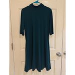 Susan Graver Mock Neck Dress - Elbow Sleeve, Stretch Knit, Casual, Small Photo 2