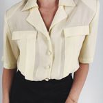 Vintage Rivista Pastel Yellow Button Down Blouse Size 8 Photo 0
