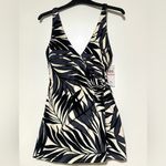 Anne cole NWT  Palm Chic Surplice Twist Skirted Swimdress 10 Photo 3