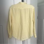 frame denim Frame Linen Raw Fray Hem Button Down Pocket Top butter yellow Photo 3
