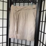 Banana Republic  Linen Mini Above Knee Belted Lined Skirt Tan Beige Small Photo 3