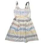 Nine West  Shanti Blue‎ Multi Striped Sleeveless Dress 6 Colorful Cottage NWT Photo 8