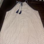 THML   Large Stripes Floral Embroidered Print Halter Tassel Lined Dress Photo 6