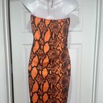 Boohoo NWT Snake Print Halterneck Midi Dress US 12 Photo 3