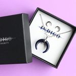 Anthropologie Indigo Authority Boho Crescent Horn Moon Necklace Photo 1