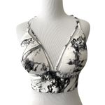 PINK - Victoria's Secret  "Bonded" Marbled Black Grey Strappy Padded Bra Bralette M Photo 2