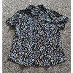 Laura Scott Laura‎ Scott Petite Floral button down short sleeve blouse size petite medium Photo 0