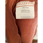 Luxology NWTs Rust Linen Dress Summer Spring Minimalist Button V Neck Boho Beach Photo 6