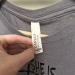 Bella Canvas Gray She is Strong Proverbs 31:25 Christian Shortsleeve Shirt size Medium Photo 2