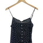 Intermix Linette Black Polka Dot Midi Dress Size 2 Spaghetti Strap Button Front Photo 5