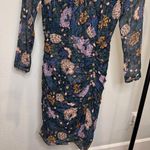 Veronica Beard Peppa Floral Mini Dress Floral Print Metallic Silk Chiffon Size 0 Photo 6