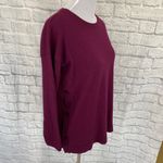 Talbots women M petite scoopneck Longsleeve sweater w/side buttons purple Photo 4