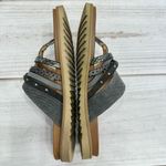 Very G NEW Rose 2 Gray Canvas Thong Flats Mixed Faux Leather Straps Beach Summer Photo 9