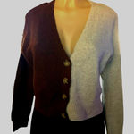 Love Tree Colorblock Brown & Beige Button Front Cardigan – Women’s Small Photo 0