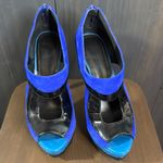Jessica Simpson Evannan Royal Blue Suede Zip -Back Platform Shootie Heel 7.5 Photo 1