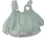 Sunday in Brooklyn Anthropologie Mint Green Tulle Ruffle Tank Top. XS Photo 3