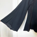 Bardot Women’s US4/XS Black Lace Panel Blouse Bell Sleeves Keyhole Neckline Photo 1