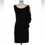Cache Vintage  Y2K Black Sequin Floral Batwing Sleeve Cocktail Dress Size M Med Photo 1