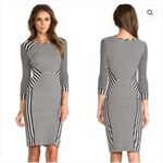 Diane Von Furstenberg DVF Haven Midi Dress Women S Wool Sheer Bodycon Office Geometric Stripe Career Photo 1